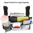 thumbnail image 3 of SupreGear Wheelchair Side Bag with Cup Holder, Reflective Strip, Durable Storage Pouch, Gray, 3 of 8