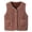 Khaki, variant on Toddler Baby Sherp𝐚 Fleece Vest V-Neck Zip Up Waistcoat Winter Warm Soft Sleeveless Jacket Soft Tedd𝐲 Plush Outerwear