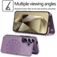 thumbnail image 2 of Design for Galaxy S24 5G Case with Credit Card Holder Slot PU Leather Wallet Phone Cases Stand Kickstand Durable Shockproof Protective Cover for Samsung S 24 Women Men 6.1 inch Purple, 2 of 13