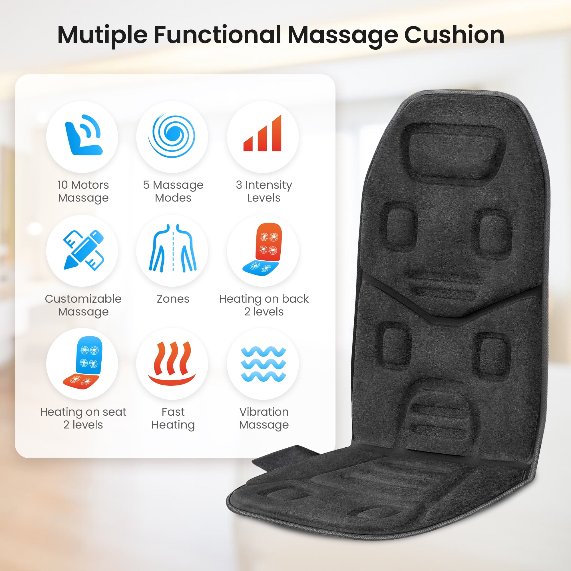 COMFIER Motors Massage Seat Cushion with Heating Pad Togo Ubuy