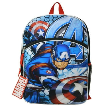 Marvel Captain America 16" Backpack, kid, boys, 2 mesh side pocket