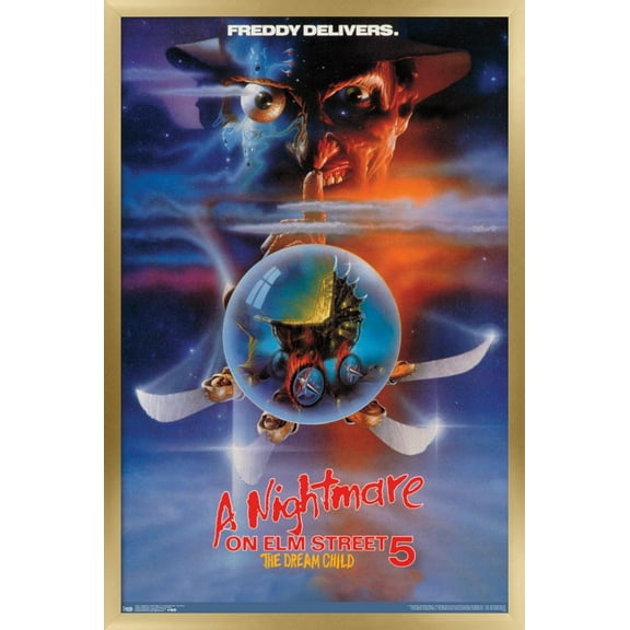 A Nightmare on Elm Street 5: The Dream Child - One Sheet Wall Poster, 14.725" x 22.375", Framed