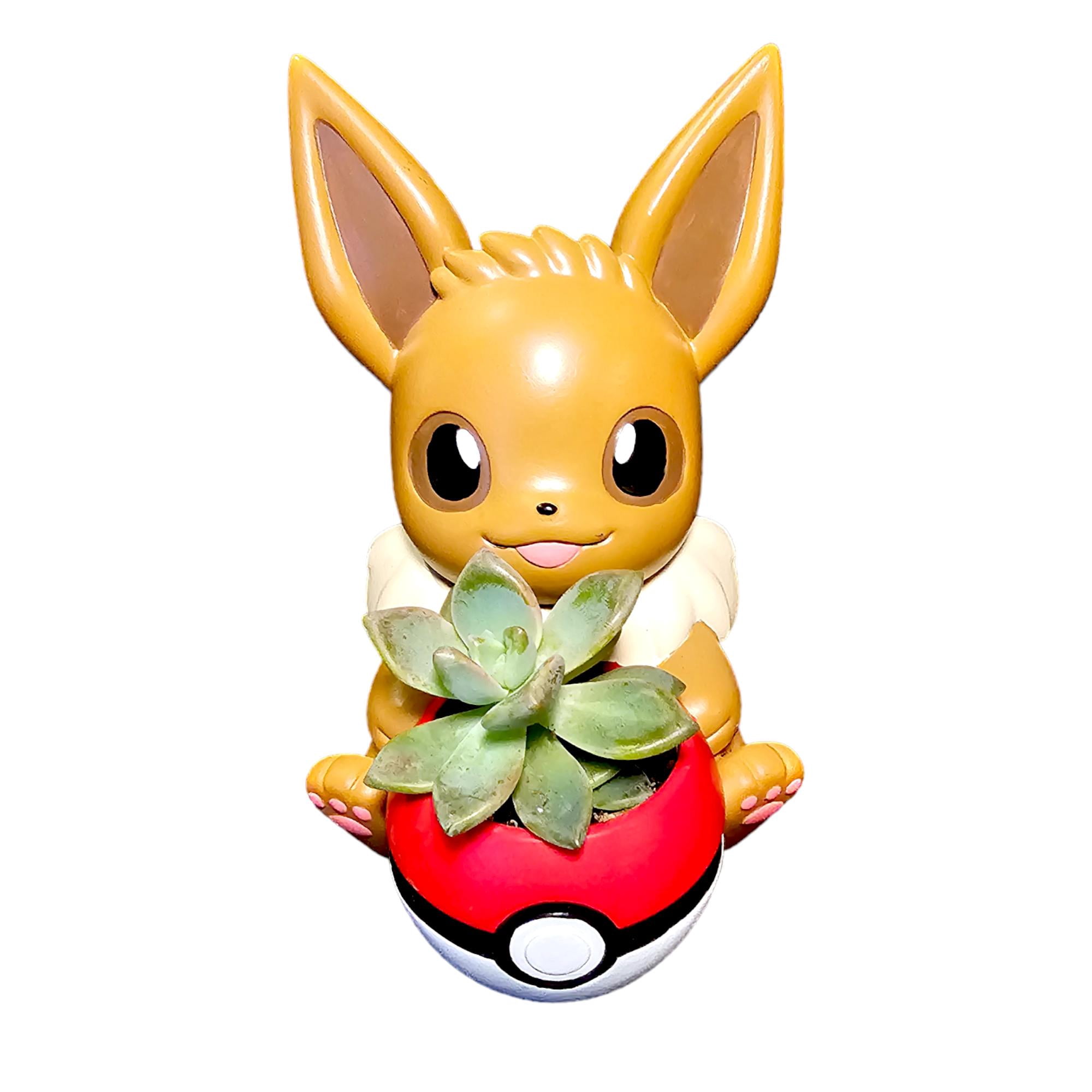 Eevee Pokmemon Plant Pot 5'' - Mini Anime Succulent Planter For Office Desk, Home Decor, Garden