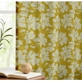 thumbnail image 5 of Vargottam Cotton Curtains- 90" Long Drapes for Tall Windows or Balcony Doors- Set of 2 Panels, 52"x90"- Light Filtering Pockets/Tab Drapes, 3-in-1 Hanging- Monochrome Flowers Design (Yellow), 5 of 8