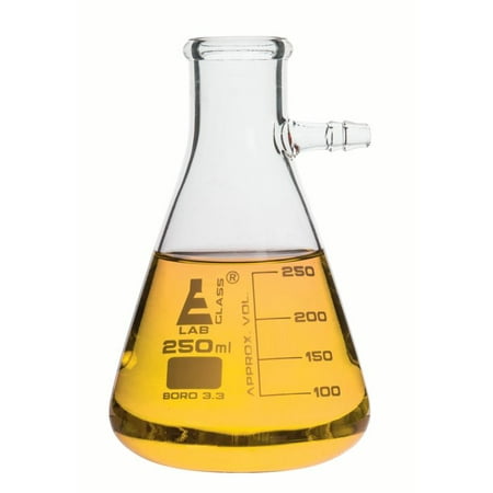 Integrated Arms - EISCO Filtering Flask, 250ml, borosilicate glass ( Single Flask) 50ml graduations with integrated side arm