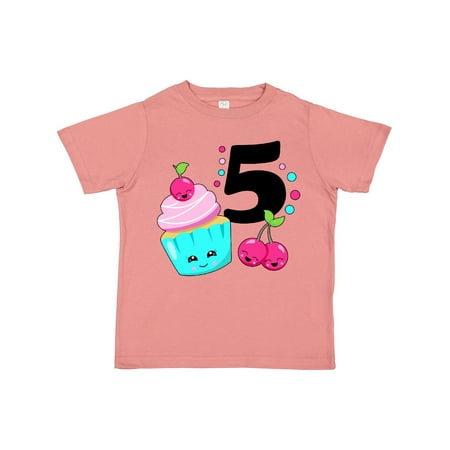 

Inktastic Happy Cupcake Fifth Birthday Gift Toddler Boy or Toddler Girl T-Shirt