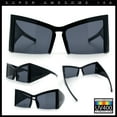 thumbnail image 2 of Womens Oversized Triangular 80s Vibe Thick Temple XL Cat Eye Sunglasses All Black, 2 of 8