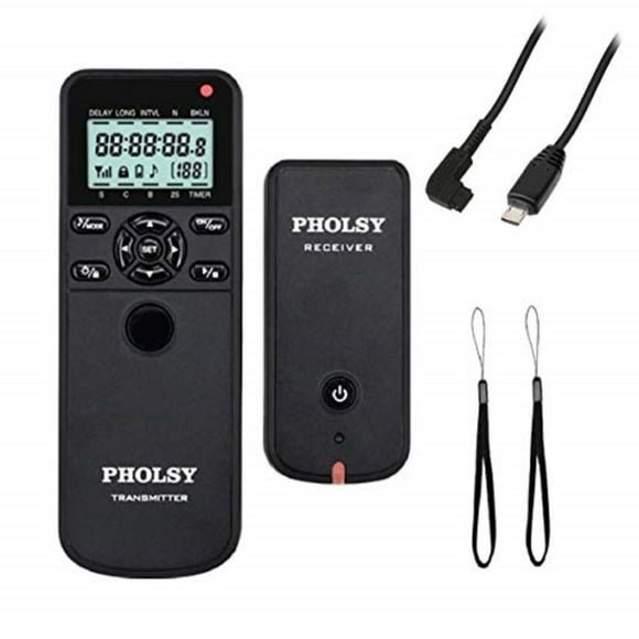 PHOLSY Wireless Timer Remote Control with Intervalometer and HDR for Sony a1, a9, 9M2, a7M2, a7M3, a7RM2, a7RM3, a7RM4, a3500, a6600, a6500, a6400, a6100, RX100M4, RX100M6, RX100M7, RX10M4, HX99, a68