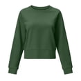 thumbnail image 3 of cocolona Cropped Sweatshirts for Women Oversized Round Neck Long Sleeve Sweatshirts Lightweight Soft Pullover Fall Tops, 3 of 7