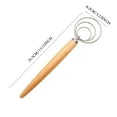 thumbnail image 3 of Danish Dough Whisk Stainless Steel Flour Mixer with Wooden Handle for Baking Bread Pizza and Kneading Tool, 3 of 4