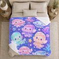 thumbnail image 5 of Cute Jellyfish with Coral and Bubbles, Playful Ocean Style for Sea Lovers, Pastel Underwater Motif and Birthday Gift, Cozy Flannel Blanket for Bedroom and bedroom, Home Decor, 5 of 9