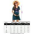 thumbnail image 5 of Women's Maternity Dress V Neck Short Sleeve Swiss Polka Dot Midi Dress Summer Casual A Line Dress, 5 of 5