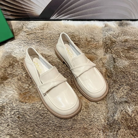 

Women‘s Flat Loafer Shoes Solid Color Round Toe Faux Leather Slip On Shoes Women‘s Footwear