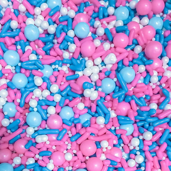 Pearly Pink Pearly Blue Baby Shower Gender Reveal Edible Cake Cookie Cupcake Ice Cream Donut Decoration Sprinkles Jimmies Quin Dessert Decoration Toppers 4oz