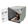 thumbnail image 2 of Teal Dog Crate Cover, Abstract Geometric Pattern Eastern Oriental Symmetric Design Print, Easy to Use Pet Kennel Cover for Medium Large Dogs, 35" x 23" x 27", Mustard Teal and Grey, by Ambesonne, 2 of 6