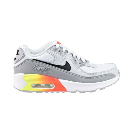 Nike Air Max 90 Leather (GS) Big Kids' Shoes Wolf Grey-Black-Bright Crimson dr8924-001