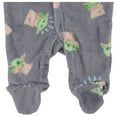 thumbnail image 3 of STAR WARS Baby Boys Baby Yoda One Piece Sleeper - Footed Baby Plush Polar Fleece Pajamas - Baby Boy Clothes - Footie Pajamas Navy/Green, 0-3 Months, 3 of 4