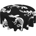 thumbnail image 2 of Printed Table Cloth Round Tablecloths 60 Inch Water Resistant Spill Proof Washable Polyester Tablecloth Minimalism Dinosaur Fossil Decorative Table Cover for Dining Table, Parties,Kitchen, 2 of 6