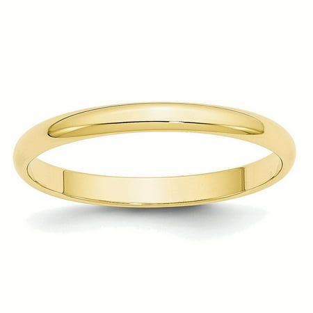 10k Gold Scroll Ring - 10k Yellow Gold 2.5mm LTW Half Round Band Ring