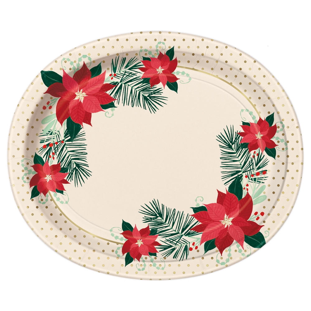 Christmas Paper Plates with Gold Foil for Home Party Decor 8ct Walmart