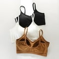 thumbnail image 3 of Womens Adjustable Spaghetti Strap Bras Scoop Neck No Underwire Seamless Yoga Workout Comfort Solid Color Sports Bra, 3 of 9