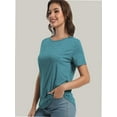 thumbnail image 4 of Womens Short Sleeve Basic Shirts Crewneck Tees Loose Fit Fashion Tops Casual Summer Clothes, 4 of 6