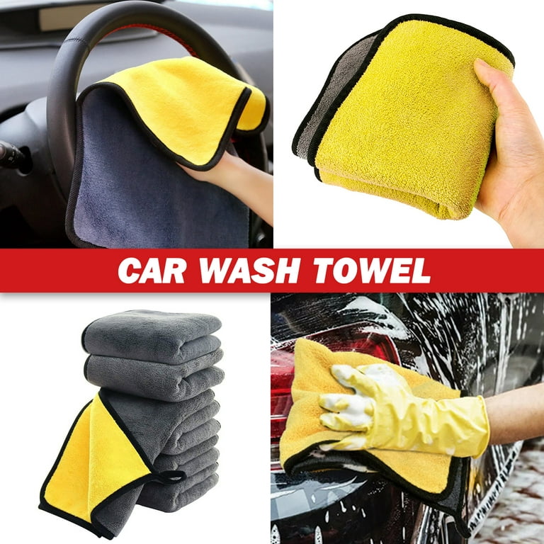 All4detail Microfiber Towel Set for Cars, 3 Pack of Quick Drying Car Cleaning Towel(24*16inch)+2 Pack Lint-Free Car Interior Washing Towels(12*12inch)