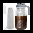 thumbnail image 4 of Cold Brew Coffee Maker 64Oz Cold Brew Pitcher with Stainless Steel Super Dense Filter for Iced Brew Coffee, Ice Tea-B,1 x Cold Brew Jar 1 x Filter 1 x cleaning brush,Grey, 4 of 9