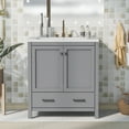 thumbnail image 5 of Harper & Bright Designs 30" Grey Bathroom Vanity with Single Sink, Bathroom Storage Cabinet Combo Undermount Sink with Doors and Drawer, 5 of 15
