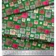 thumbnail image 3 of Soimoi Poly Georgette Fabric Artistic Flower & Square Geometric Decor Fabric Printed Yard 42 Inch Wide, 3 of 3
