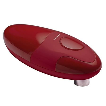Ovente Smooth Touch Electric Can Opener, Automatic, Leaves Smooth Edges, One Touch Manual Start Button, Battery Operated, Lightweight, Maroon