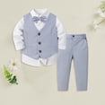 thumbnail image 2 of enyan Baby Toddler Boys Gentleman Suit Set, 3pcs Outfits Shirts + Vest + Pants(Light Blue,2-3 Years), 2 of 4