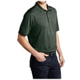 thumbnail image 4 of Yellow Rooster Mens Short Sleeve Shadow Stripe Polo Shirt Deep Forest Green 2XL, 4 of 7
