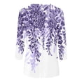 thumbnail image 5 of Womens 3/4 Sleeve Tops Cute Leaf Print Graphic Tees Casual Round Neck Blouses Plus Size Basic Pullover Soft Lightweight Tunic Spring Summer 2026 Light Purple L, 5 of 5