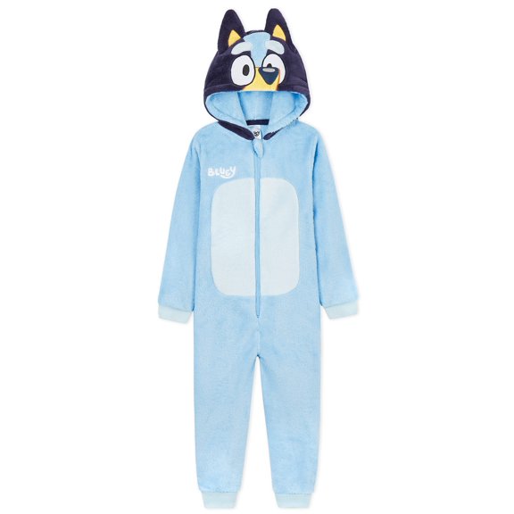 Pijama de forro polar Bluey para niños y niñas, color azul de 3 a 4 años