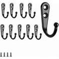thumbnail image 2 of 25 Pcs Single Hooks Black Wall Hooks Coat Rack Black Fitted With Mounting Screws,hook Zinc Alloy Single Hook Coat Hook Kitchen Bathroom Coat Hoo, 2 of 4