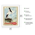 thumbnail image 2 of Scandinavia - White Storks - SAS Scandinavian Airlines System - Vintage Airline Travel Poster by Otto Nielsen c.1950s - Fine Art Rolled Canvas Print 20in x 26in, 2 of 4