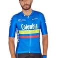 thumbnail image 2 of Maillot de ciclismo de manga corta para hombre de Colombia, transpirable, color azul, ropa deportiva para ciclismo de montaña, 2 of 5