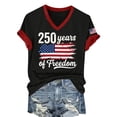 thumbnail image 4 of MEICHEN Usa 250th Anniversary Graphic Tee for Women Print V Neck T Shirt Casual Soft Short Sleeve Patriotic Top, 4 of 6