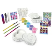 Melissa & Doug Created by Me! Favorite Things Craft Kit Set: Paint-Your-Own Flower and Heart Treasure Boxes and Butterfly Bank for Kids
