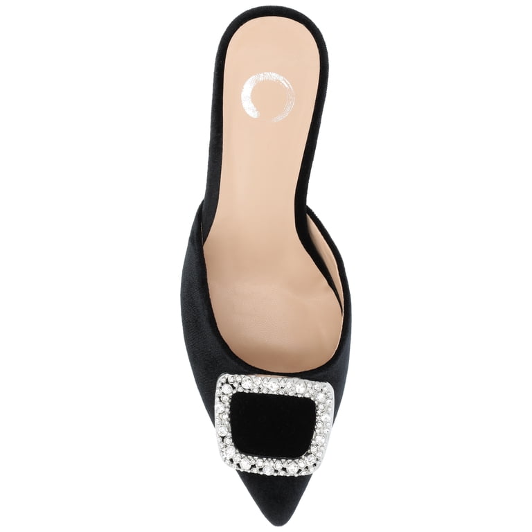 Journee Womens Rishie Slip On Kitten Heel Mule Evening Pumps 