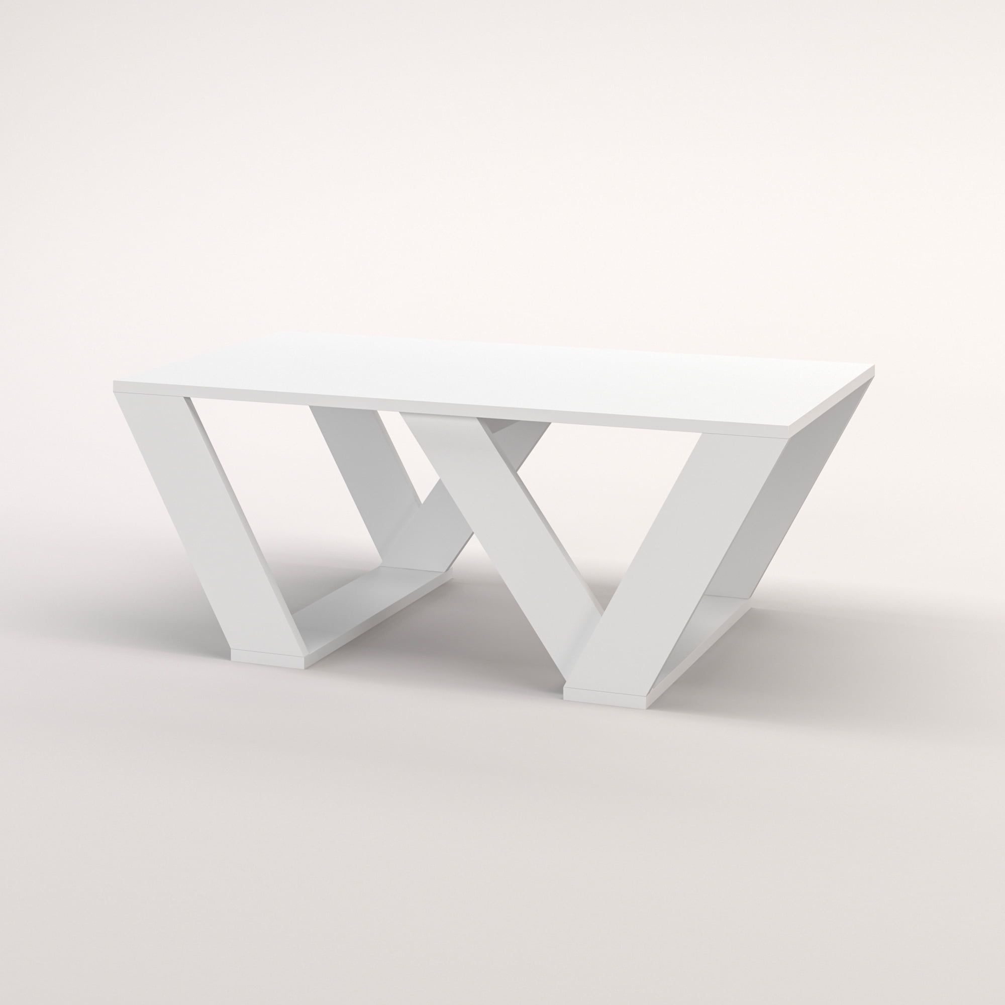 Ada Home Décor Modern Wooden Rectangle Coffee Table, White