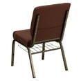 thumbnail image 5 of BizChair 4 Pk. 18.5''W Church Chair in Brown Fabric with Cup Book Rack - Gold Vein Frame, 5 of 6