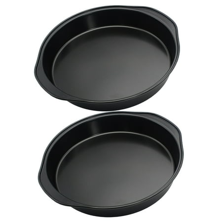 

2PCS 8 Inch Carbon Steel Pizza Plates Cake Pan Comal Baking Mold Nonstick Bakeware for Pudding Dessert