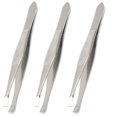 thumbnail image 1 of Luxxii (paquete de 3) Pinzas planas - Pinzas planas de acero inoxidable para depilar el cabello y las cejas, cuidado personal (C_FLAT), 1 of 5