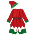 thumbnail image 3 of Disfraces de elfo de Navidad para mujer y niña, Vestido de manga larga y cinturón, sombrero, zapatos, medias a rayas, fiesta de rol, Cosplay, envío directo, 3 of 3