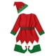 thumbnail image 3 of Disfraces de elfo de Navidad para mujer y niña, Vestido de manga larga y cinturón, sombrero, zapatos, medias a rayas, fiesta de rol, Cosplay, envío directo, 3 of 3