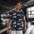 thumbnail image 3 of Wukai Lilies Flowers Print Men's Short-Sleeved Mesh T-Shirt,Quick-Dry Short Sleeve Workout T-Shirt-Medium, 3 of 8