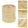 thumbnail image 3 of 1 Set Handmade Bamboo Steamer Cooking Tool Kitchen Food Steamer with Lid, 3 of 8