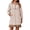 Beige, variant on Women Casual Long Sleeve Sweatshirt Dress Quaeter Zipper Lapel Loose Mini Dresses